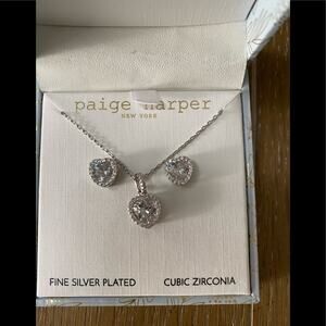 NIB Paige Harper New York heart earring and necklace set